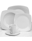 Aparelho de Jantar Quadrado de Cerâmica 20 Peças - Importado Branco