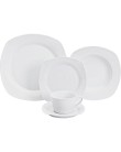 Aparelho de Jantar Quadrado de Porcelana 20 Peças - Hercules Branco