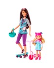 Boneca Barbie Esporte das Irmãs Skate Skipper e Chelsea Mattel Foto Boneca Barbie Esporte das Irmãs Skate Skipper e Chelsea Mattel
