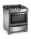 Foto Fogão de Piso Brastemp Clean 6 Bocas Acendimento Automático Inox BF076BR