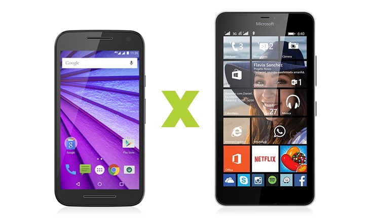 Moto G 3ª Geração vs Lumia 640 XL Moto G 3ª Geração vs Lumia 640 XL