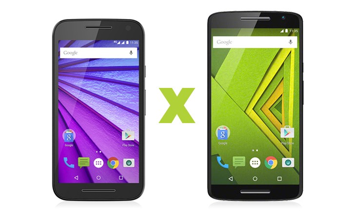 Moto G 3ª Geração vs Moto X Play Moto G 3ª Geração vs Moto X Play