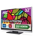 Foto TV LED 32" AOC 2 HDMI Conversor Digital Integrado LE32D0330