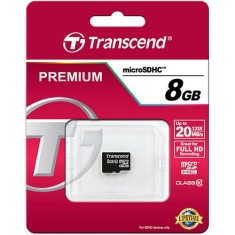 Cartão de Memória Micro SDHC Transcend Premium Series 8 GB TS8GUSDC10