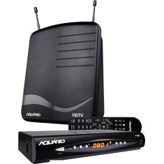 Antena de TV Rádio Interna com Receptor Aquário DTV 8100