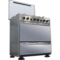 Fogão de Piso Venax Palladio 5 Bocas Acendimento Automático Acabamento Inox Grill Delux