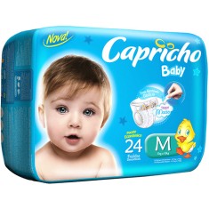 Fralda Capricho Baby Tamanho M Prático 24 Unidades Peso Indicado 5 - 10kg