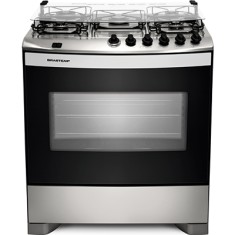 Fogão de Piso Brastemp Clean 5 Bocas Acendimento Automático Acabamento Inox BFS5NAR