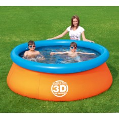Piscina Inflável 1.610 l Redonda Bestway Fast Set 3D Adventure