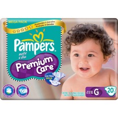 Fralda Pampers Premium Care Tamanho G Pacotão 20 Unidades Peso Indicado 9 - 14kg