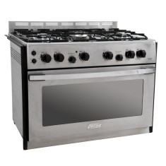 Fogão de Embutir Venax Gaudí Plantinum 5 Bocas Acendimento Automático Acabamento Inox Grill