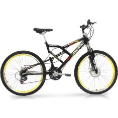 Bicicleta Mountain Bike Mormaii 21 Marchas Aro 26 Suspensão Full Suspension Freio a Disco Big Rider