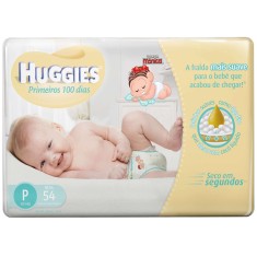 Fralda Huggies Turma da Mônica Primeiros 100 Dias Tamanho P Mega 54 Unidades Peso Indicado Até 6kg