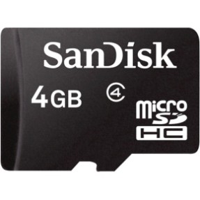 Cartão de Memória Micro SDHC com Adaptador SanDisk 4 GB SDSDQM-004G