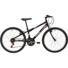 Bicicleta Polimet 18 Marchas Aro 24 Freio V-Brake 6P Feminna