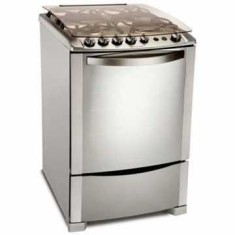 Fogão de Piso Electrolux Celebrate 4 Bocas Acendimento Automático Acabamento Inox Grill 56STX