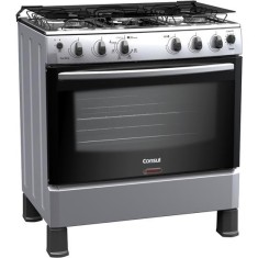 Fogão de Piso Consul Facilite Timer 5 Bocas Acendimento Automático Acabamento Inox CF676AR