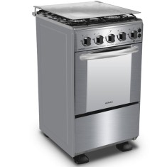 Fogão de Piso Venax 4 Bocas Acendimento Automático Acabamento Inox Grill Gaudi Prisma