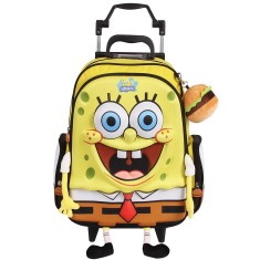 Mochila com Rodinhas Escolar Dermiwil Bob Esponja 48572 G
