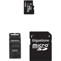Cartão de Memória Micro SDHC com Adaptador Gigastone 64 GB GS-3IN1X1064G-R