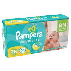 Fralda Pampers Confort Sec Tamanho Recém Nascido (RN) 36 Unidades Peso Indicado Até 6kg