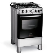Fogão de Piso Consul Facilite Timer 4 Bocas Acendimento Automático Acabamento Inox CF550BR