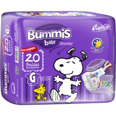 Fralda Capricho Snoopy Bummis Tamanho G Econômica 20 Unidades Peso Indicado 10 - 13kg