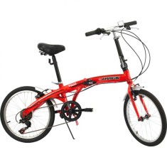 Bicicleta Track & Bikes Dobrável 6 Marchas Aro 20 Freio V-Brake Smart Pro