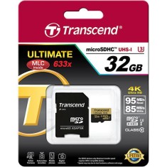 Cartão de Memória Micro SDHC com Adaptador Transcend Ultimate 32 GB TS32GUSDU3