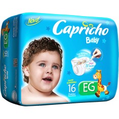 Fralda Capricho Baby Tamanho XG Econômica 16 Unidades Peso Indicado 13 - 15kg