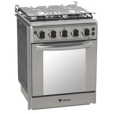 Fogão de Embutir Venax 4 Bocas Acendimento Automático Acabamento Inox Grill Gaudi Platinum
