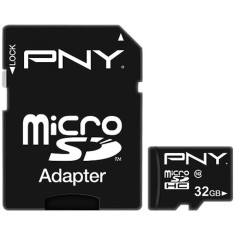 Cartão de Memória Micro SDHC com Adaptador PNY 32 GB P-SDU32U1
