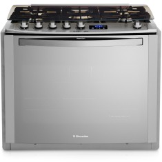 Fogão de Embutir Electrolux Celebrate Premium 5 Bocas Acendimento Superautomático Acabamento Inox Grill 76EFX