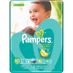 Fralda Pampers Total Confort Tamanho XG Pacotão 18 Unidades Peso Indicado 12 - 15kg