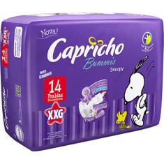 Fralda Capricho Snoopy Bummis Tamanho XXG Econômica 14 Unidades Peso Indicado 15 - 25kg