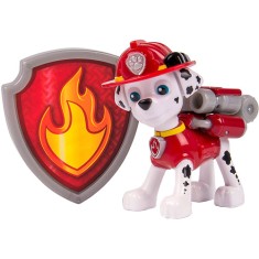 Boneco Patrulha Canina Marshall Figuras com Distintivos - Sunny