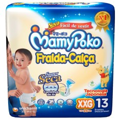 Fralda de Vestir MamyPoko Fralda-Calça Tamanho XXG Regular 13 Unidades Peso Indicado 15 - 25kg