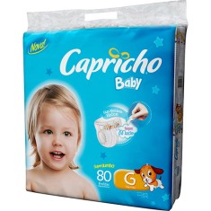 Fralda Capricho Baby Tamanho G Super Jumbo 80 Unidades Peso Indicado 10 - 13kg