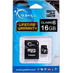 Cartão de Memória Micro SDHC com Adaptador G Skill 16 GB TSDG16GA-C6