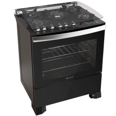 Fogão de Piso Atlas 5 Bocas Acendimento Superautomático Grill Top Gourmet Glass
