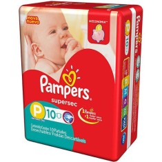 Fralda Pampers Supersec Tamanho P Pacotinho 10 Unidades Peso Indicado Até 7,5kg