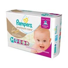 Fralda Pampers Nova Premium Care Tamanho M Mega 48 Unidades Peso Indicado 6 - 9,5kg