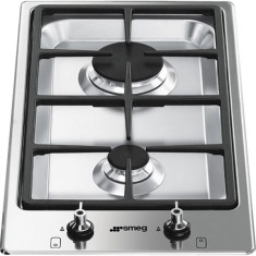 Cooktop Smeg Dominó 2 Bocas Acendimento Automático Acabamento Inox PGF32G