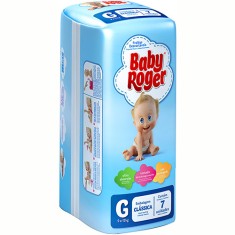 Fralda Baby Roger Tamanho G Convencional 7 Unidades Peso Indicado 9 - 12kg