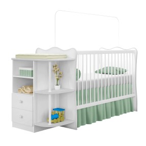 Berço Cômoda Prateleiras Gaveta QMovi Doce Sonho 101