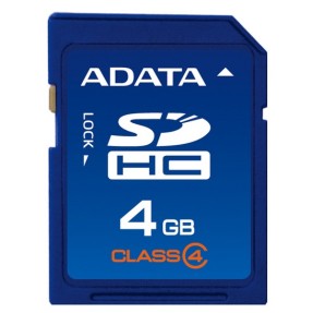 Cartão de Memória SDHC Adata 4 GB SDH4GCL4-R