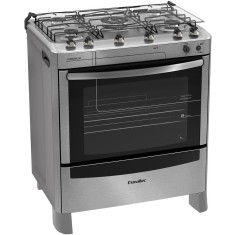 Fogão de Piso Esmaltec 5 Bocas Acendimento Automático Acabamento Inox Grill Esmeralda
