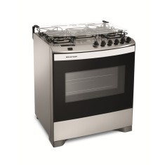 Fogão de Piso Brastemp Clean Flat Top 5 Bocas Acendimento Automático Acabamento Inox BFS5TAR