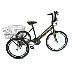 Bicicleta Triciclo Valdo Bike 21 Marchas Aro 24 Freio V-Brake Camuflado