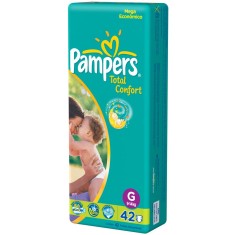 Fralda Pampers Total Confort Tamanho G Mega 42 Unidades Peso Indicado 9 - 14kg
